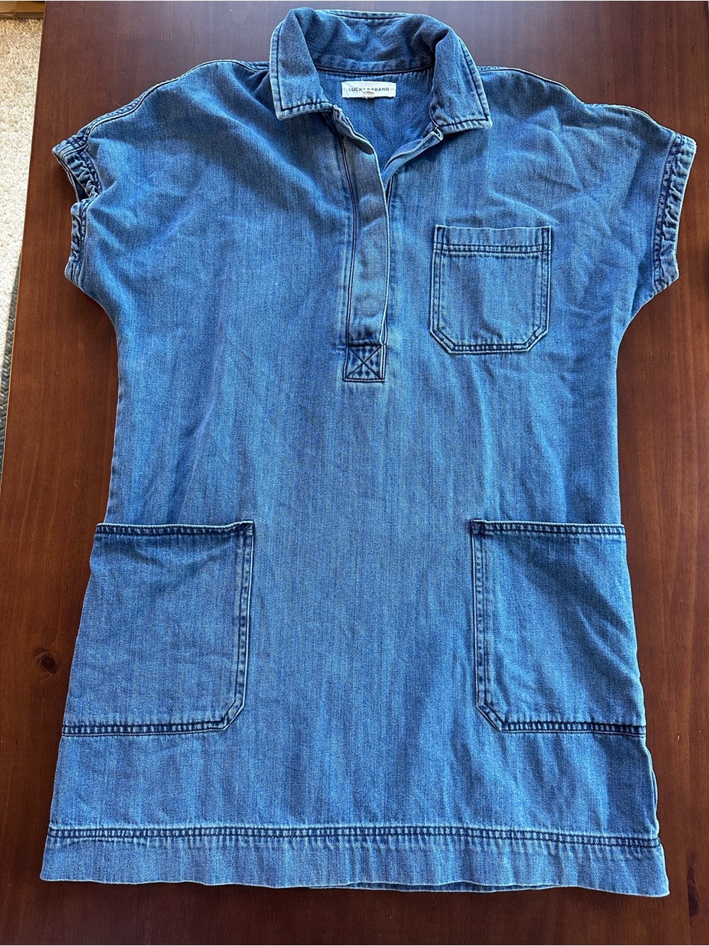 Lucky Brand Denim Polo Dress in Blue